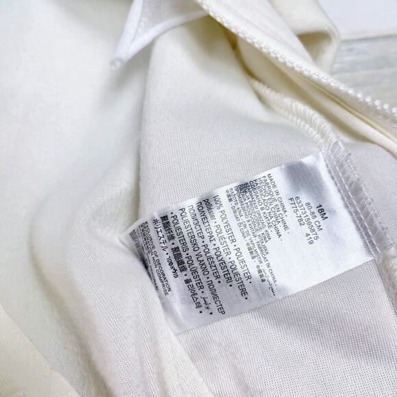 Nike Velour Jumpsuit Cream Zip Up Embroidered Logo Kangaroo Pocket Baby Girl 18M - Picture 7 of 7